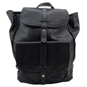 NEW Bella Russo Large Faux Leather Backpack Purse Black